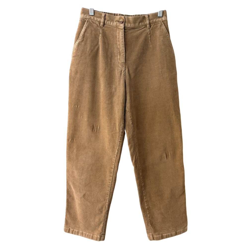 L.L.Bean Women Corduroy Original Fit Pants Cotton Size 6P Tan High Rise Straight